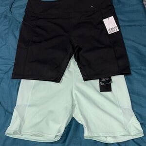 Level Up Active Women's Bike Shorts - Black & Mint